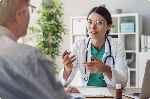 Doctor consulting with patient